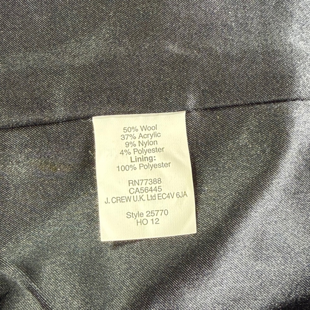 J.Crew Purple‎ Diamond Tweed Jacket Womens 6 Gold Button Fringe Trim Wool Blend - Picture 8 of 13